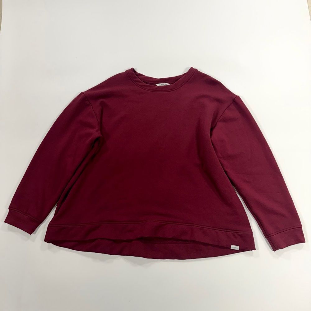 Orvis Maroon Crewneck Fleece Sweatshirt – Size XL